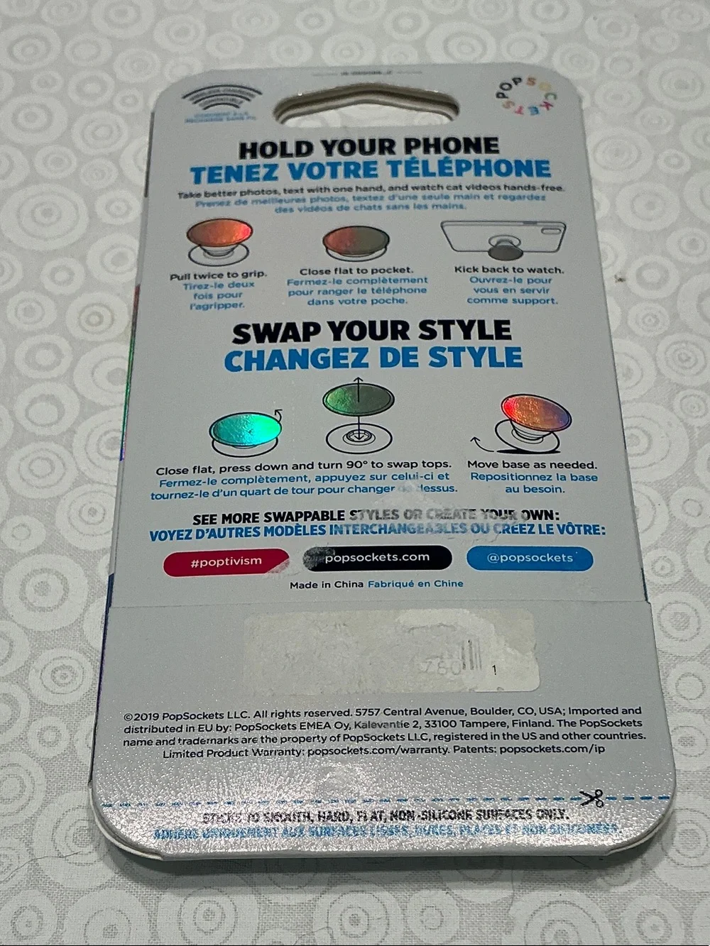 PopSocket PopGrip Phone Grip in Blueberry Checker